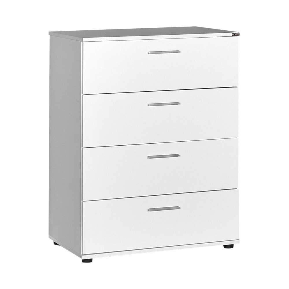 Comoda Adore Trendline, 4 sertare, Alb - Nuc, 73x96x44 cm - Alb