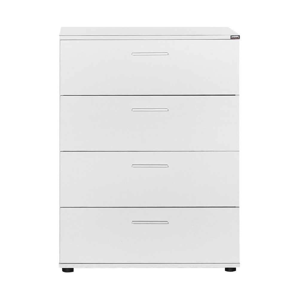 Comoda Adore Trendline, 4 sertare, Alb - Nuc, 73x96x44 cm - Alb