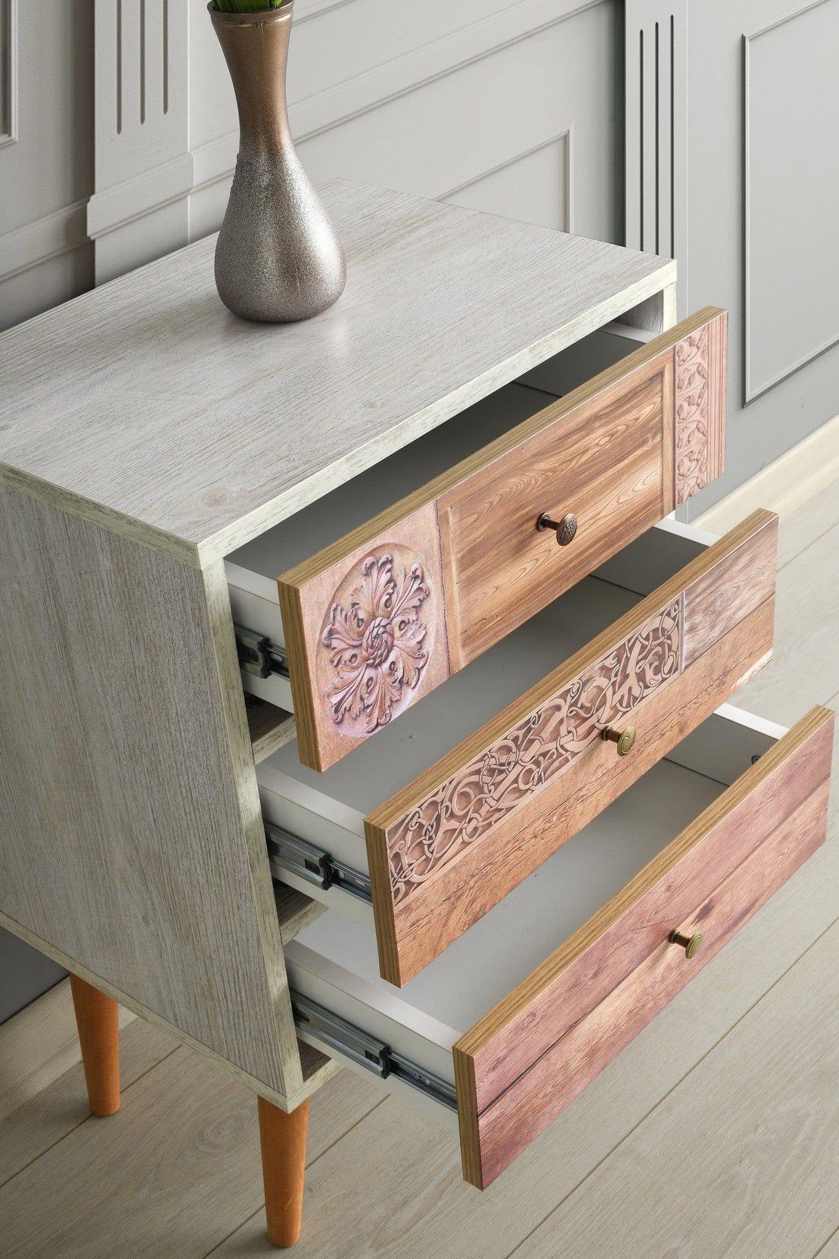 Comoda Liza, Alb, 50x68x35 cm