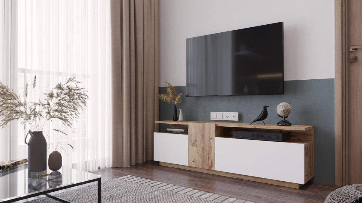 Comoda TV Cablee, Stejar, 150x47x30 cm