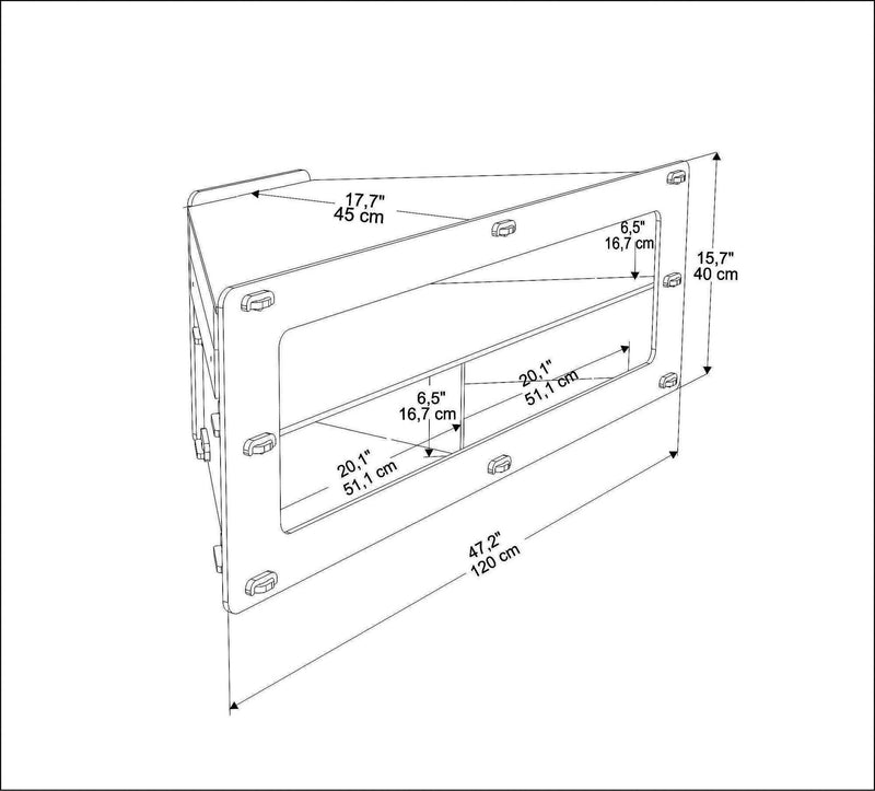 Comoda Tv Colt Lala, Stejar, 120 X 40 X 45 Cm