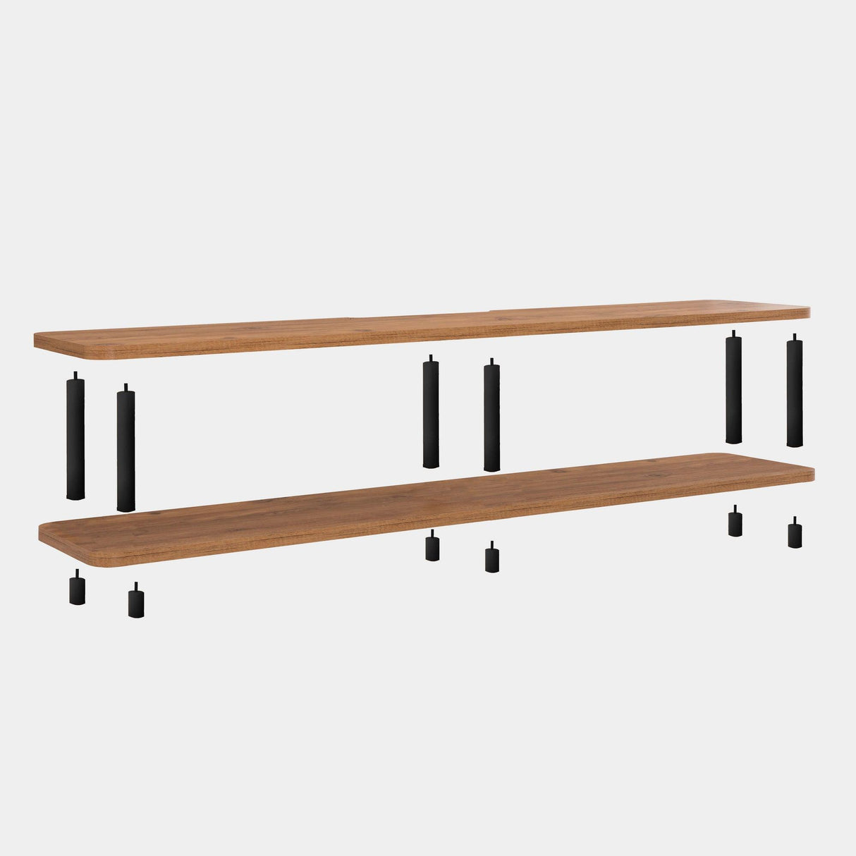 Comoda TV Hustar, Negru - Stejar, 180 x 44 x 35 cm