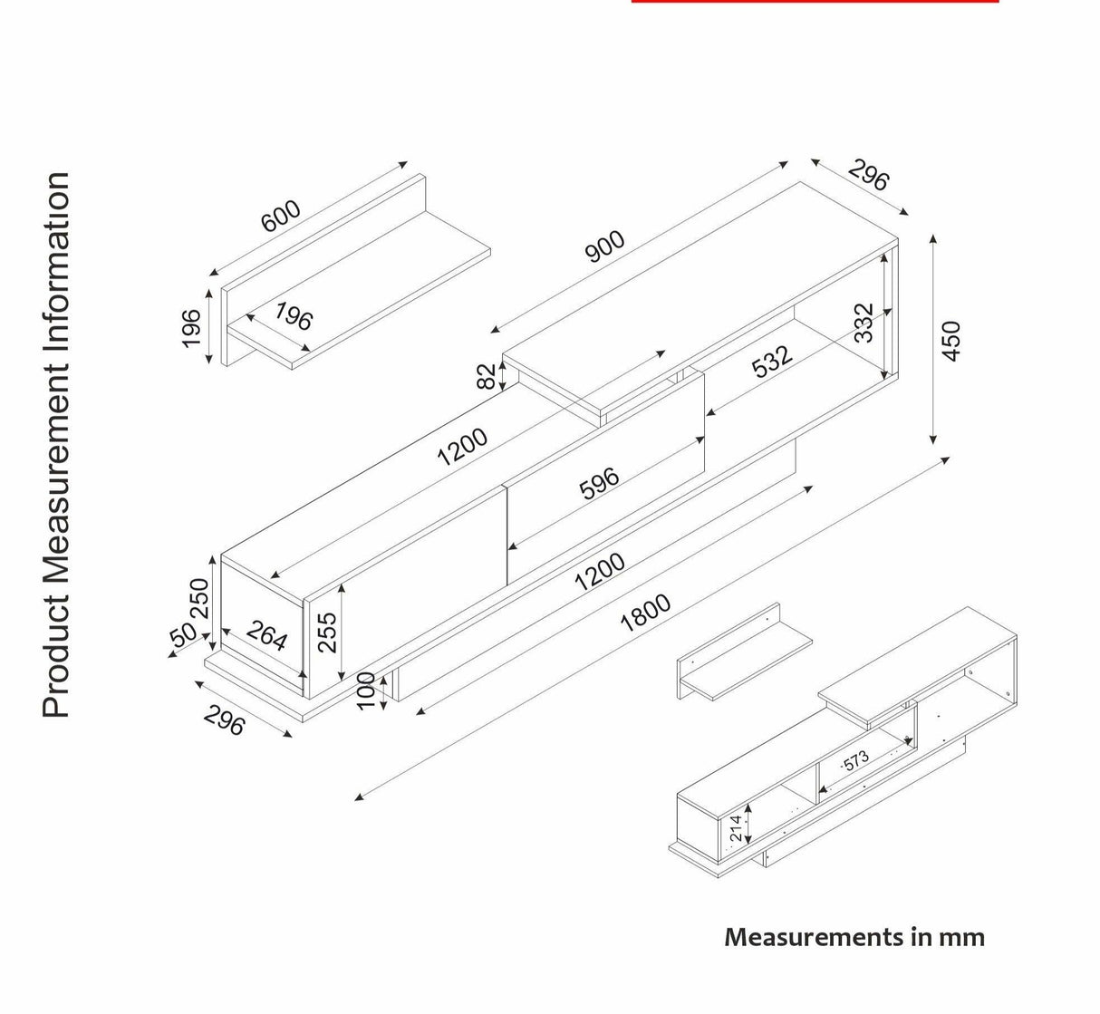 Comoda TV Oraze, Alb, 180x45x30 cm