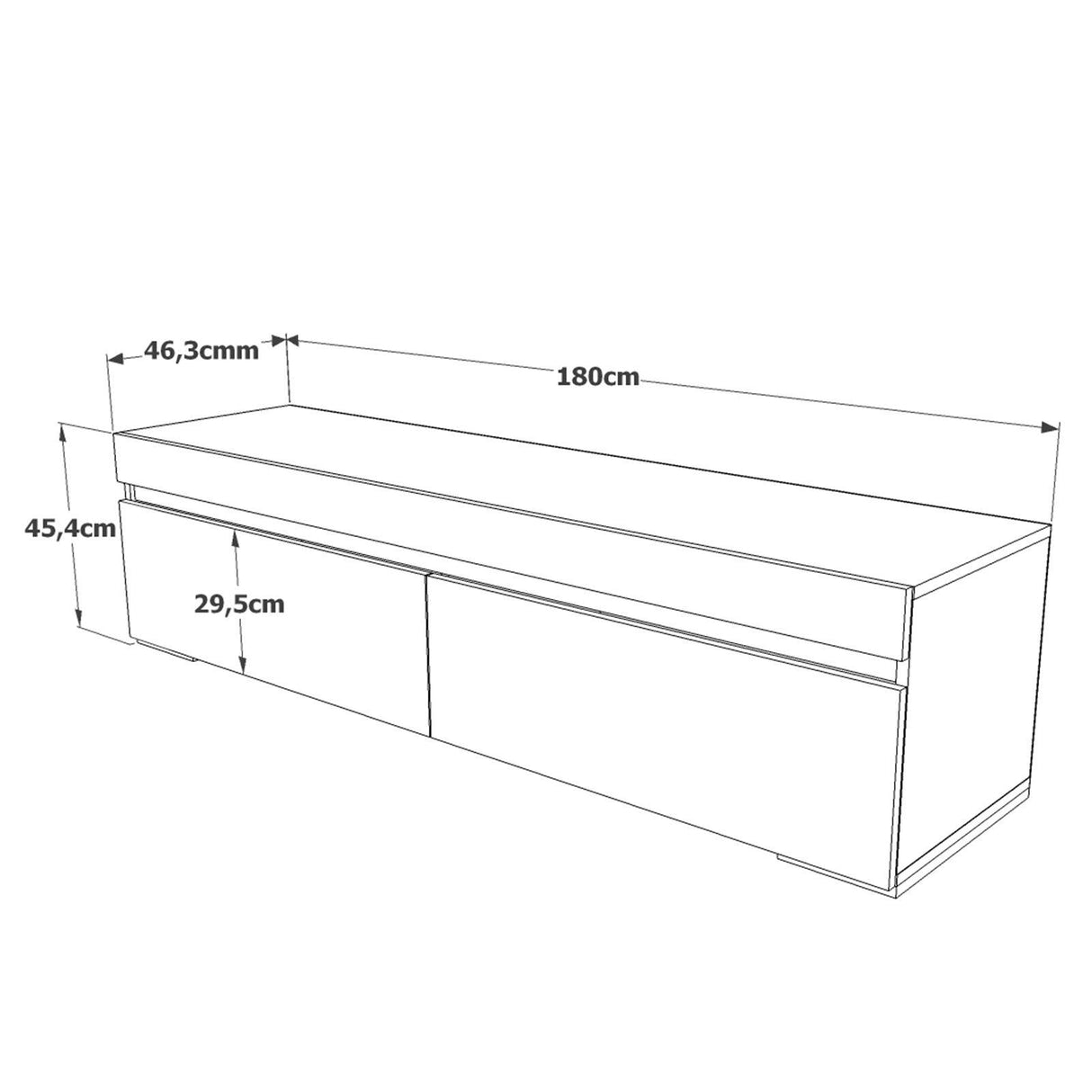 Comoda TV Roomaza, Stejar, 180x46x47 cm