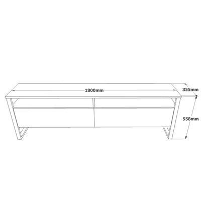 Comoda TV Telvira 19, Stejar, 180x56x36 cm
