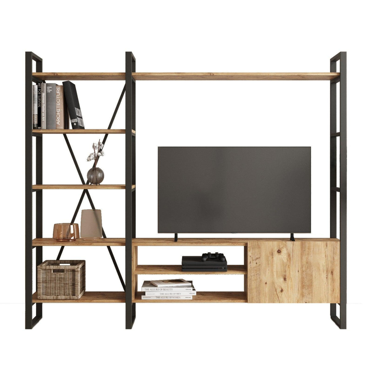 Comoda TV Telvira 21, Stejar, 208x180x34 cm