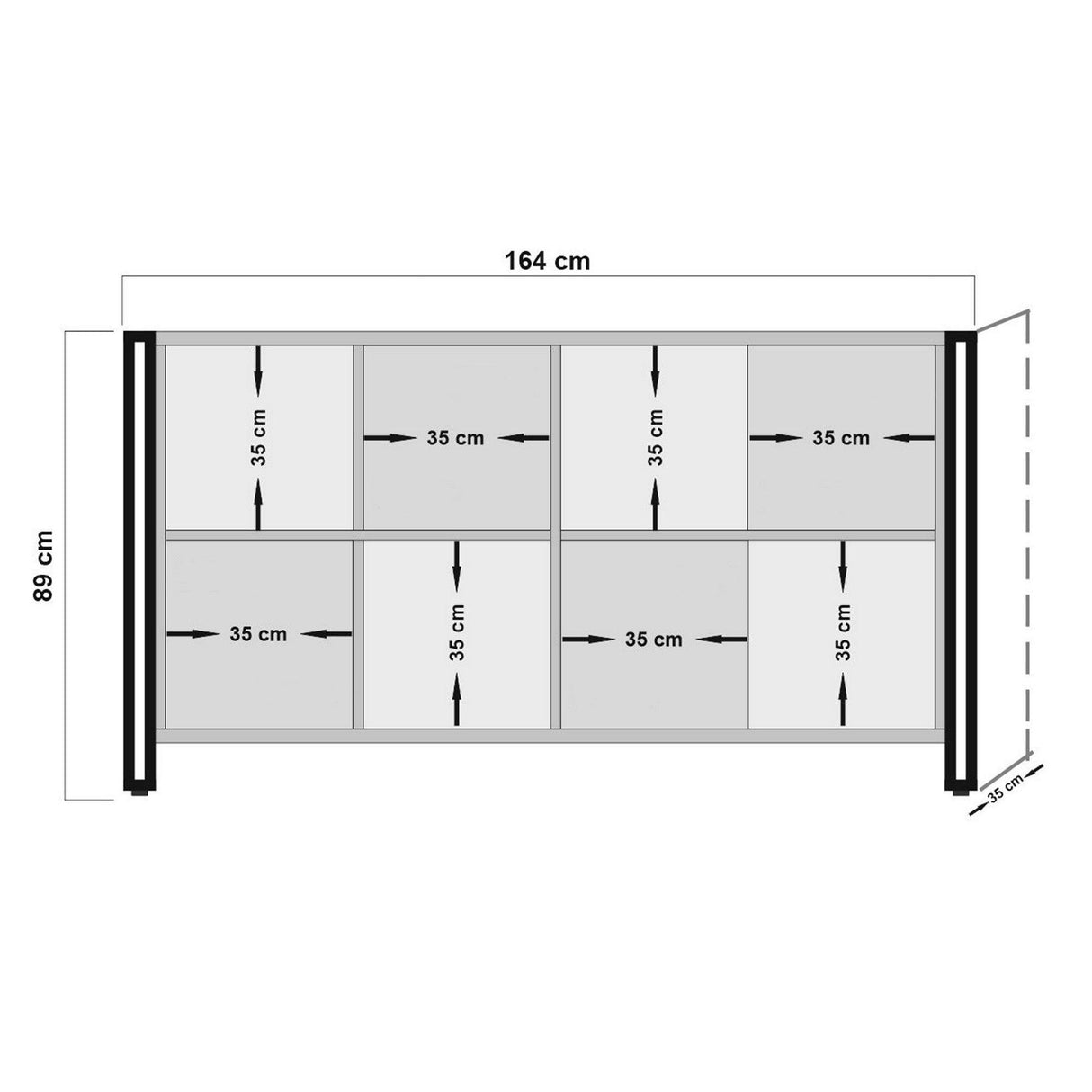 Consolă Arcas Casey, Stejar, 164x89x35 cm