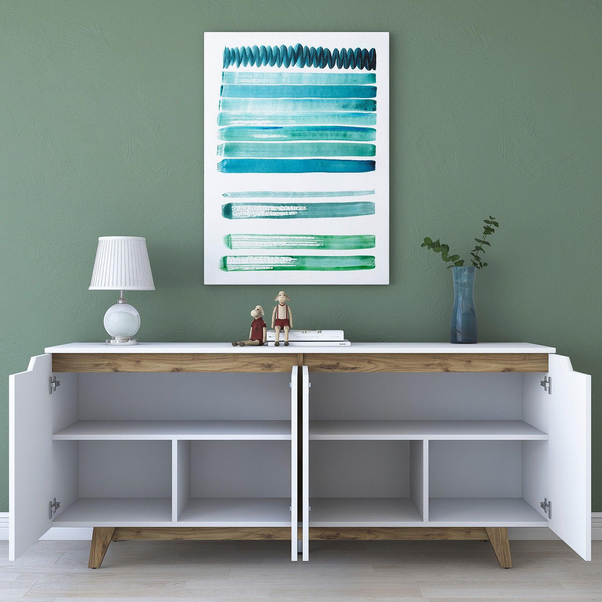 Consolă Chime, Alb, 180x79x45 cm