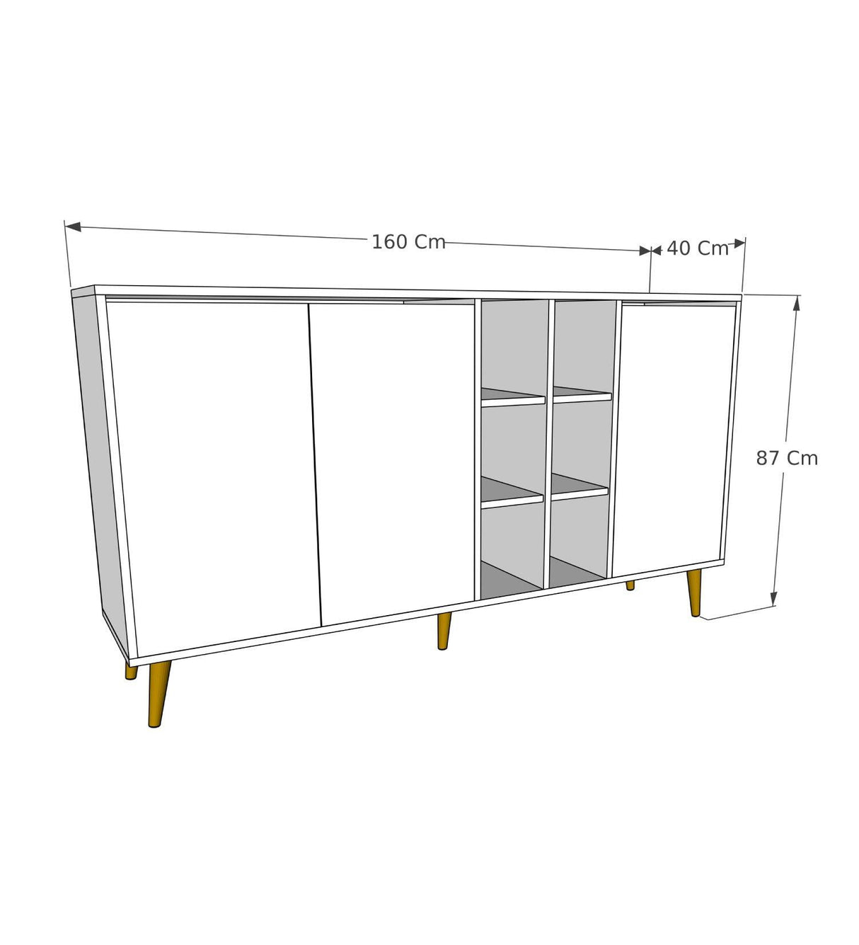Consolă Cypres, Stejar, 160x87x40 cm