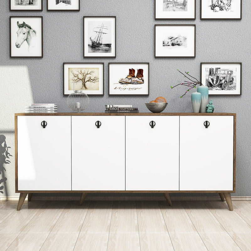 Consolă Consola Nowe cu 4 Usi, Nuc, 180 x 80 x 45 cm