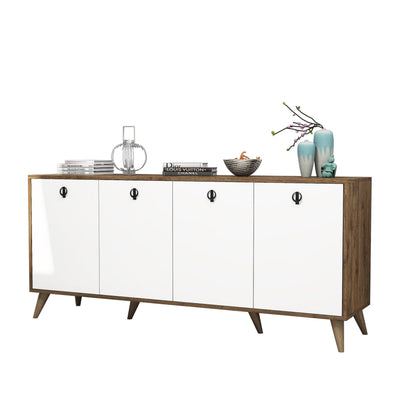 Consola Nowe cu 4 Usi, Nuc, 180 x 80 x 45 cm