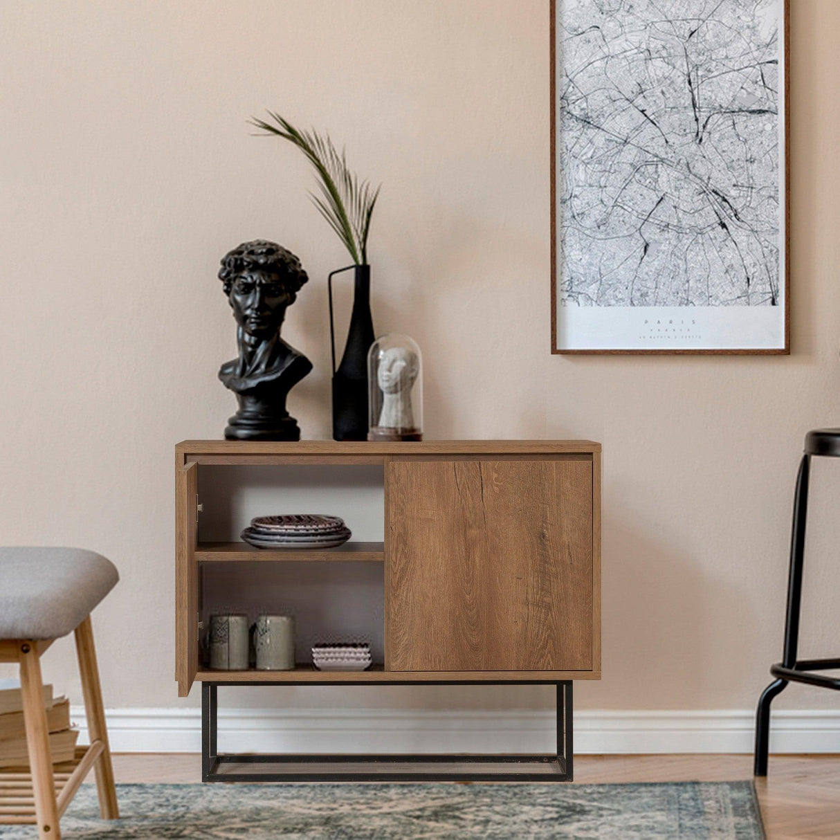 Consolă Zuri, Nuc, 90x72x36 cm