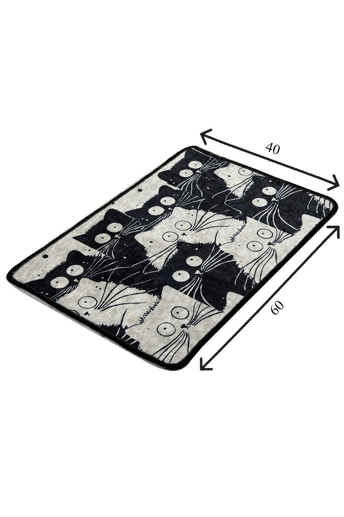 Covor de baie, Alb - Negru