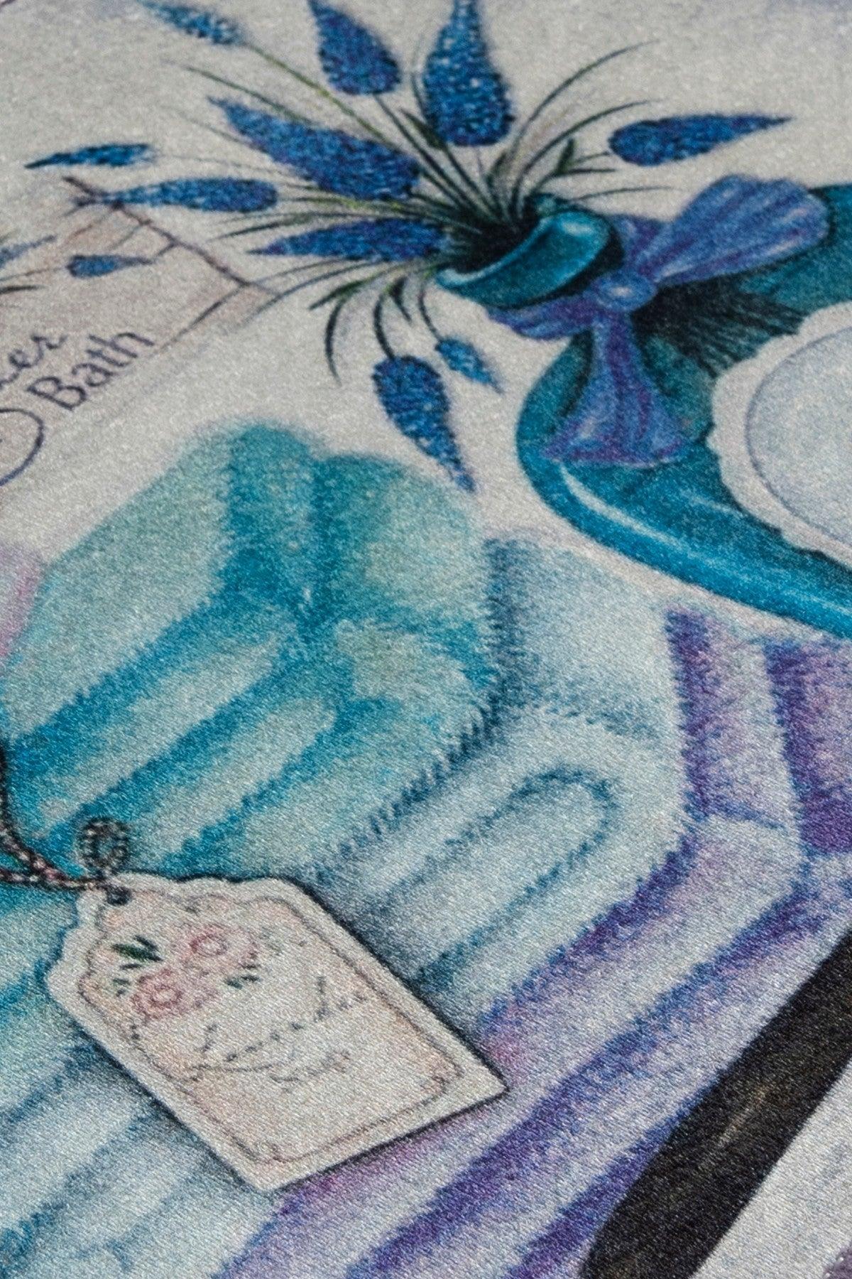 Covor de baie, Albastru