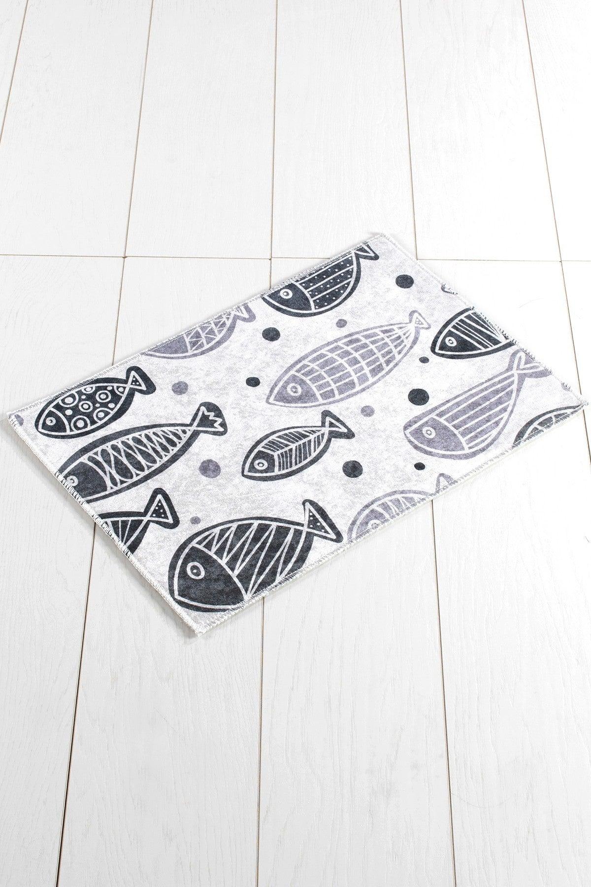 Covor de baie, Gri - Negru