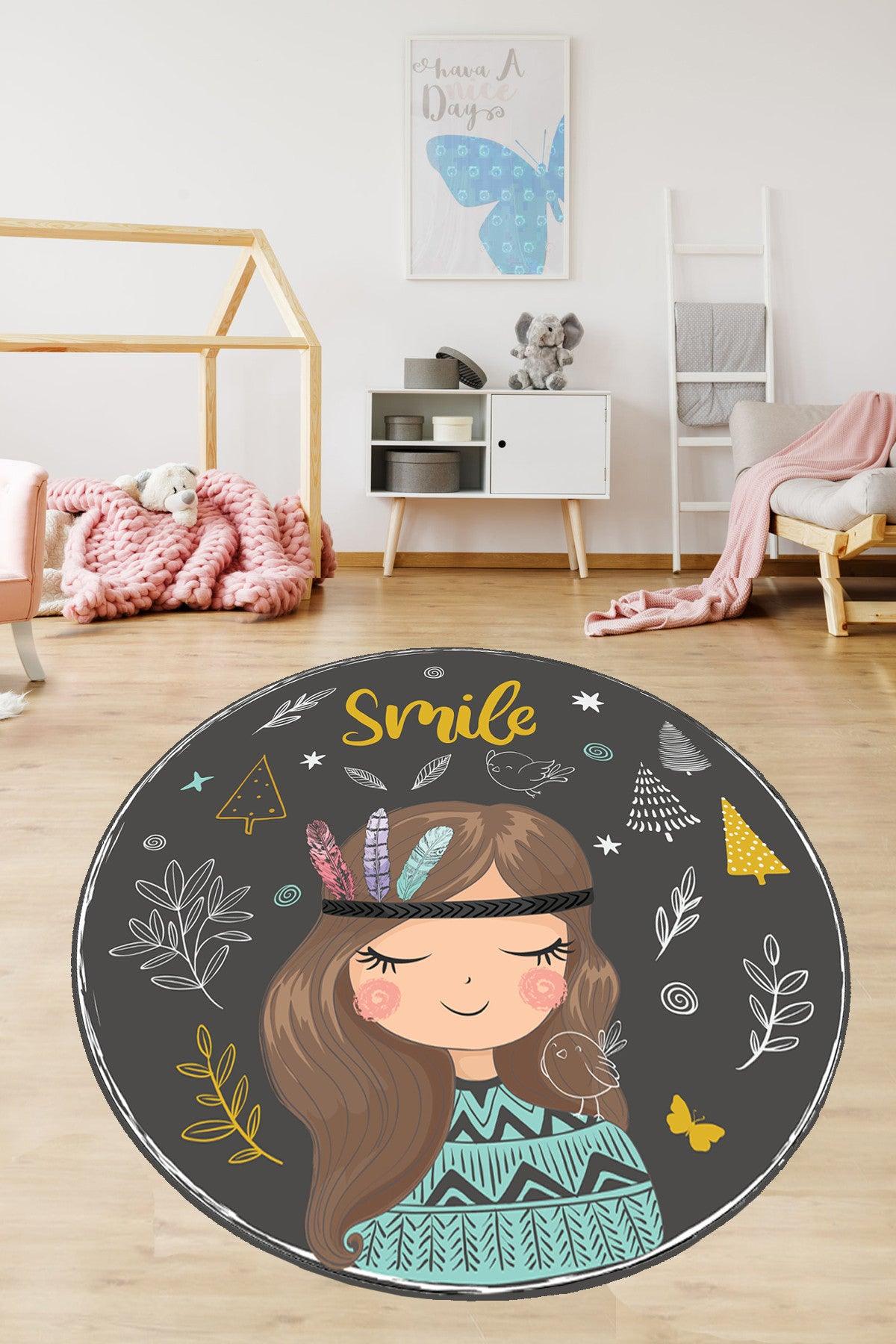 Covor de Copii Fetita Smile, Multicolor, 160x160 cm