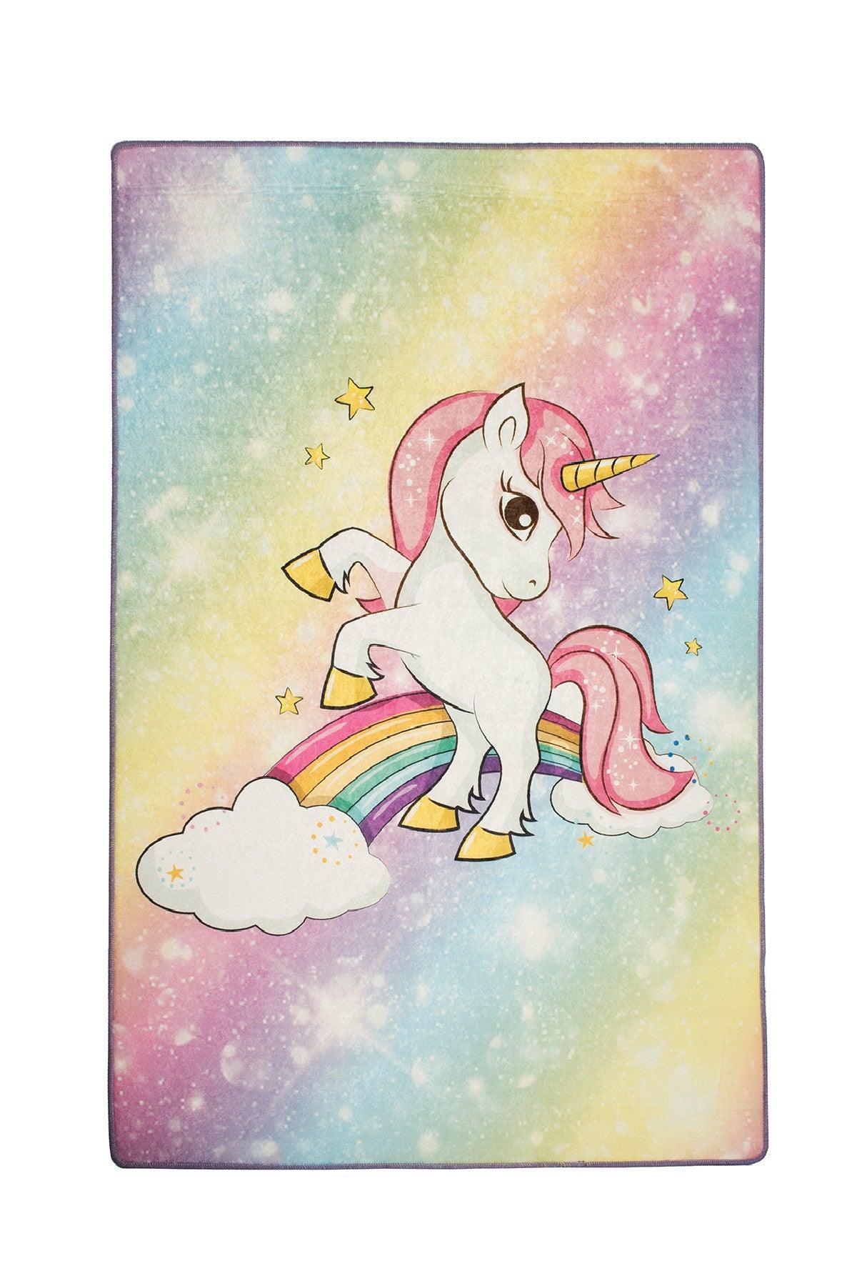 Covor de Copii Flying Unicorn, Multicolor (diverse dimensiuni) - 100 x 160