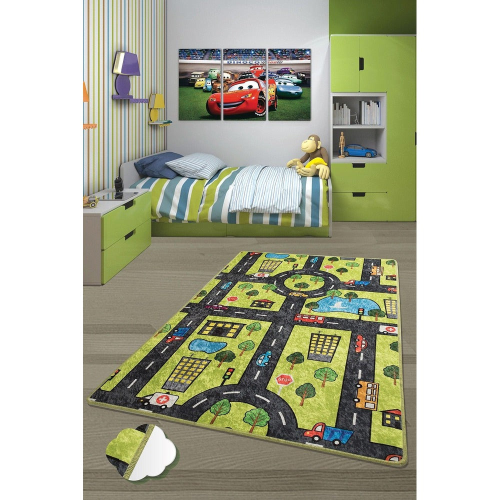 Covor de Copii Green City (diverse dimensiuni) - Verde