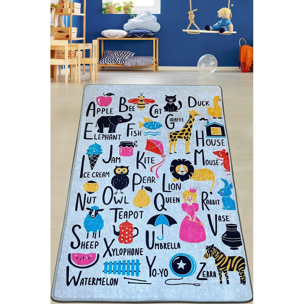 Covor de Copii Literele Fericite, Multicolor, 80x120 cm