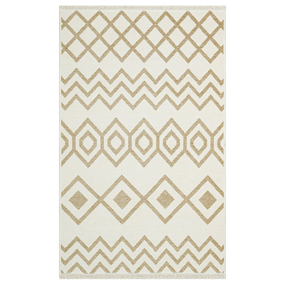 Covor de living / dormitor Maze Home Mondo Reversibil, Cream Beige 01 (diverse dimensiuni), 80x150 cm - Bej