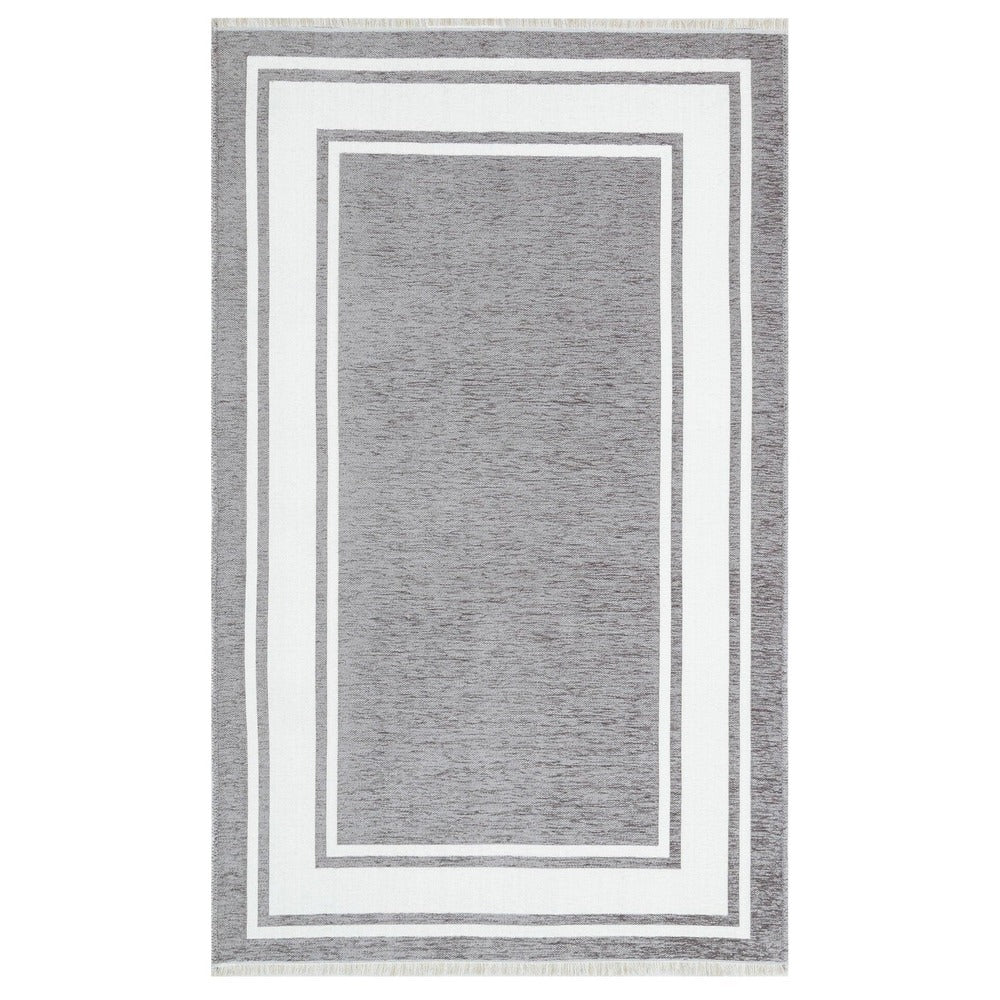 Covor de living / dormitor Maze Home Noa Reversibil, Lavabil, Gri - Alb (diverse dimensiuni), 115x180 cm - Gri