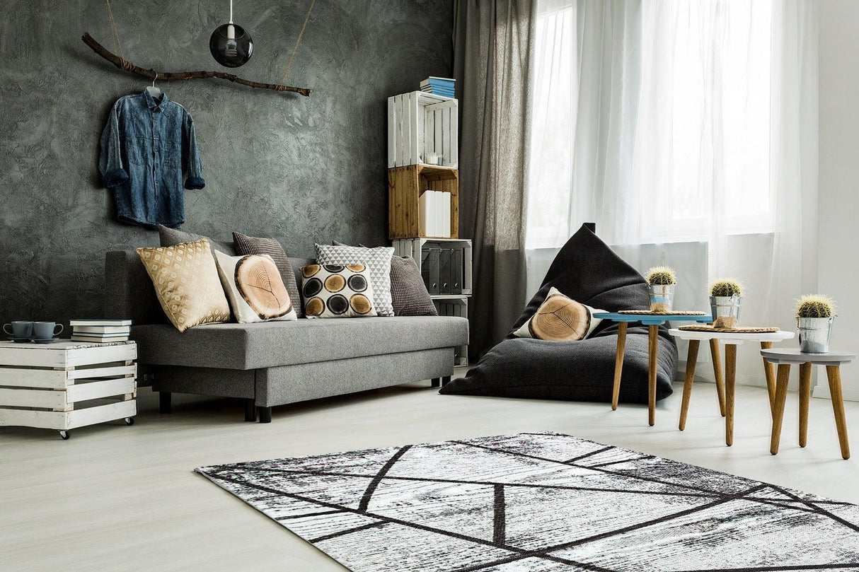 Covor de living / dormitor Maze Home PALMA, Antracit, 160x230 cm