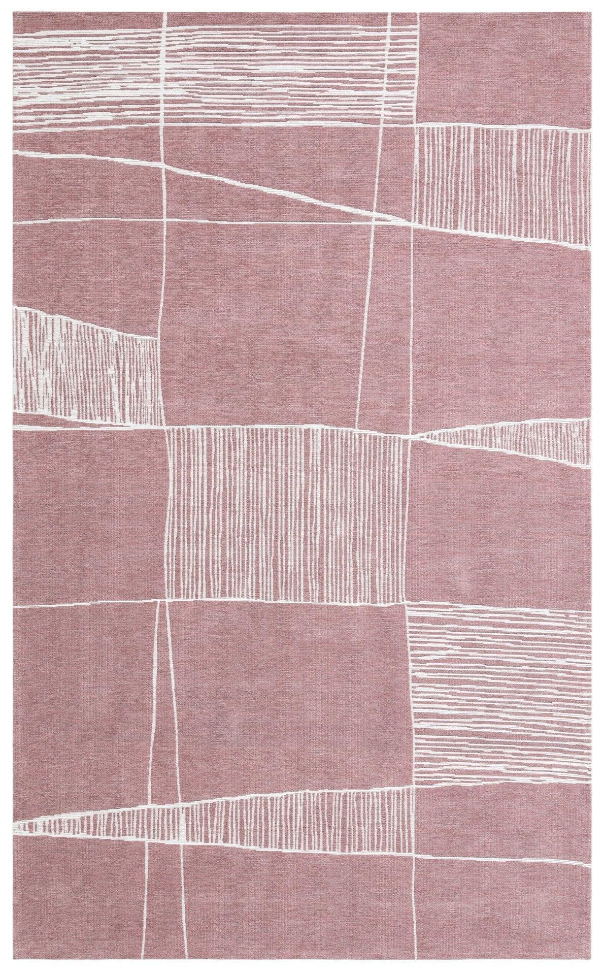 Covor de living / dormitor Maze Home PALMA, Roz - Alb, 135x200 cm