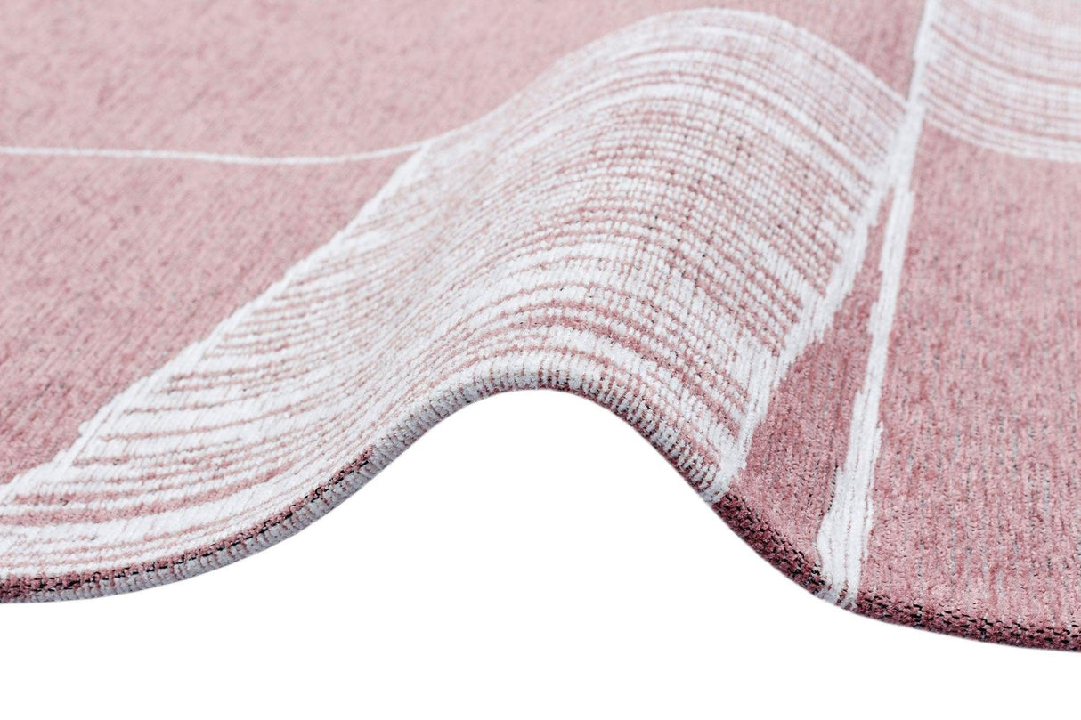 Covor de living / dormitor Maze Home PALMA, Roz - Alb, 135x200 cm