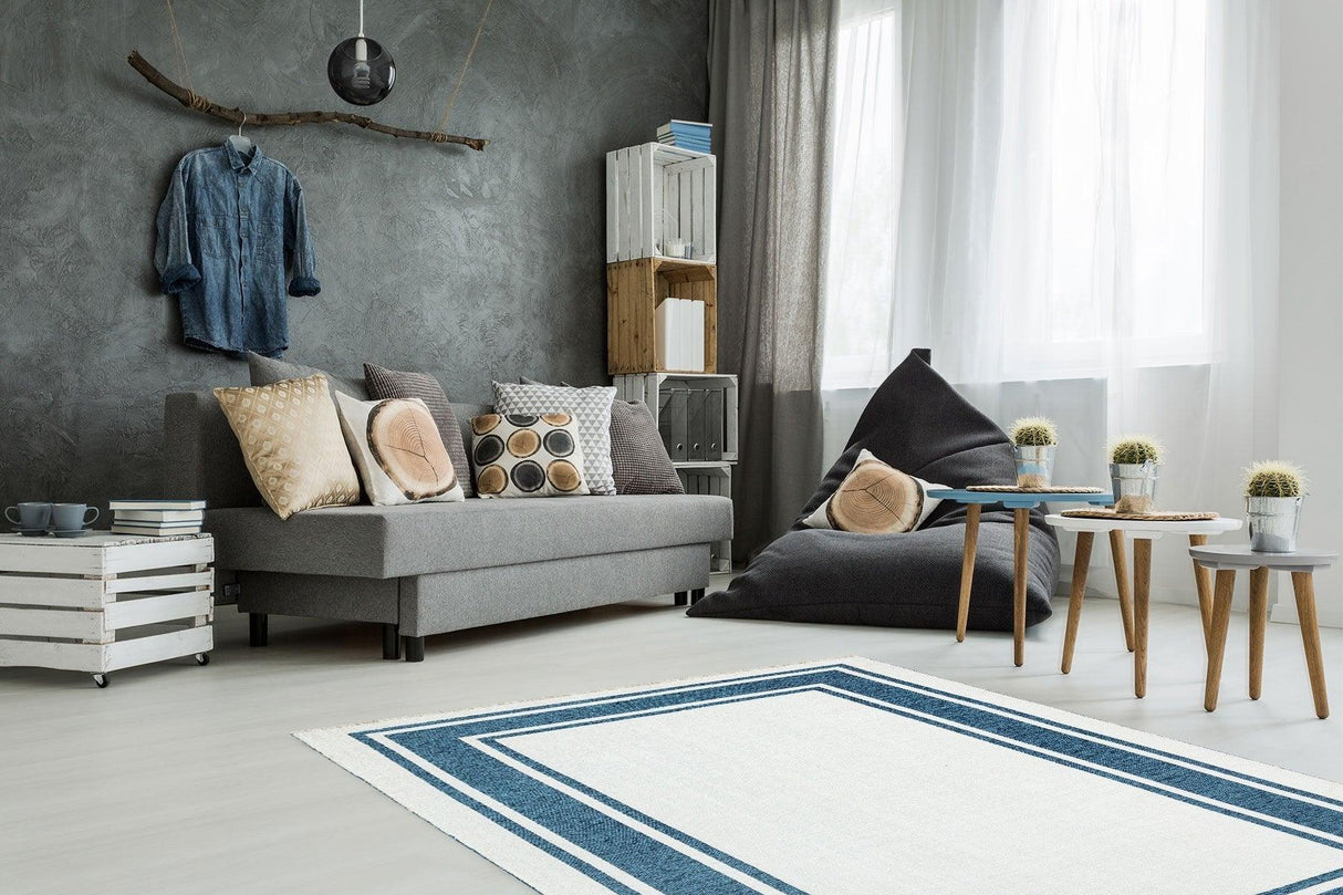 Covor Maze Home NOA, Reversibil, Blue White - Adorehome.ro - Covoare - Maze - NK 06 BLUE WHITE _ 75*150