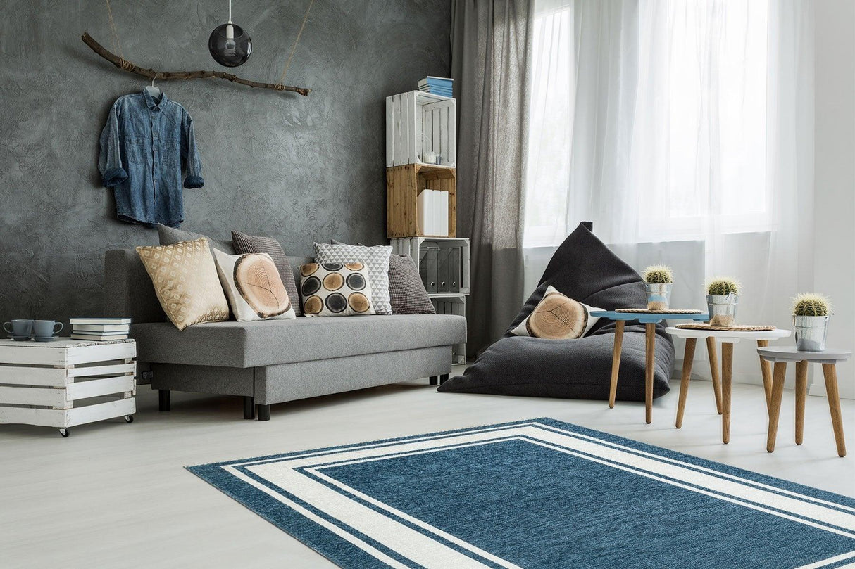 Covor Maze Home NOA, Reversibil, Blue White - Adorehome.ro - Covoare - Maze - NK 06 BLUE WHITE _ 75*150