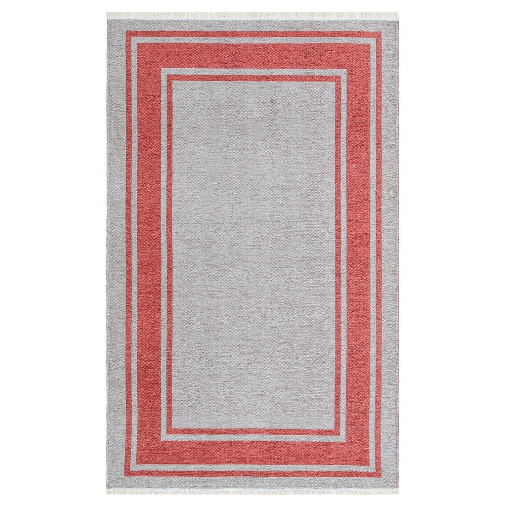 Covor Maze Home Noa Reversibil, Lavabil, Rosu - Gri (diverse dimensiuni), 75x150 cm - Gri