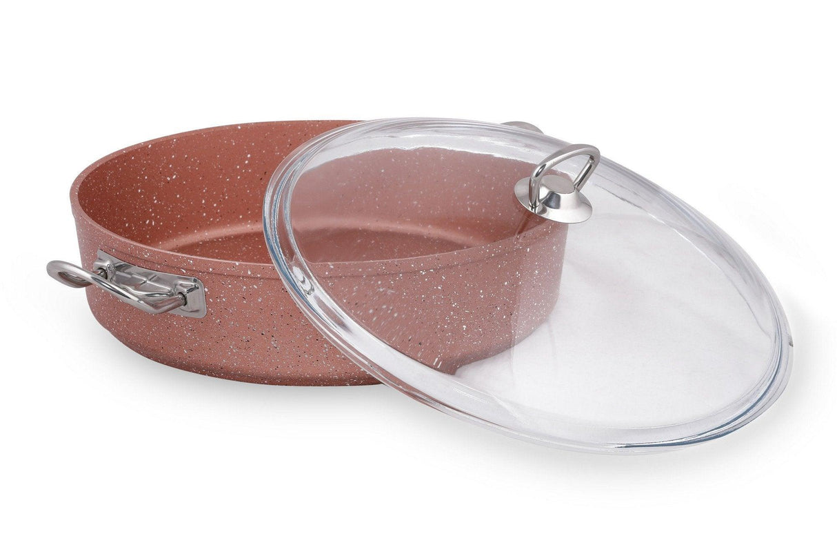 Cratiță din aluminiu cu capac, Güral Porselen, Aliminiu, Roz