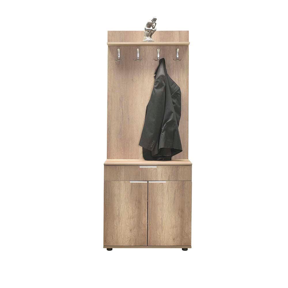 Cuier cu Pantofar Adore Porto Aero, cu Sertar, Alb - Natur, 73x187x36 cm - Natur
