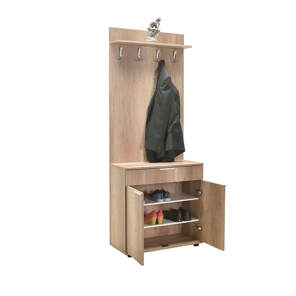 Cuier cu Pantofar Adore Porto Aero, cu Sertar, Alb - Natur, 73x187x36 cm - Natur