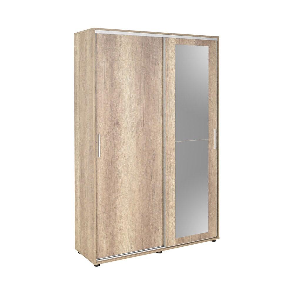 Cuier cu pantofar Adore Porto Maxi, 2 usi cu oglinda, 12 rafturi, capacitate 32 perechi incaltaminte, 120 x 187 x 40 cm - Natur