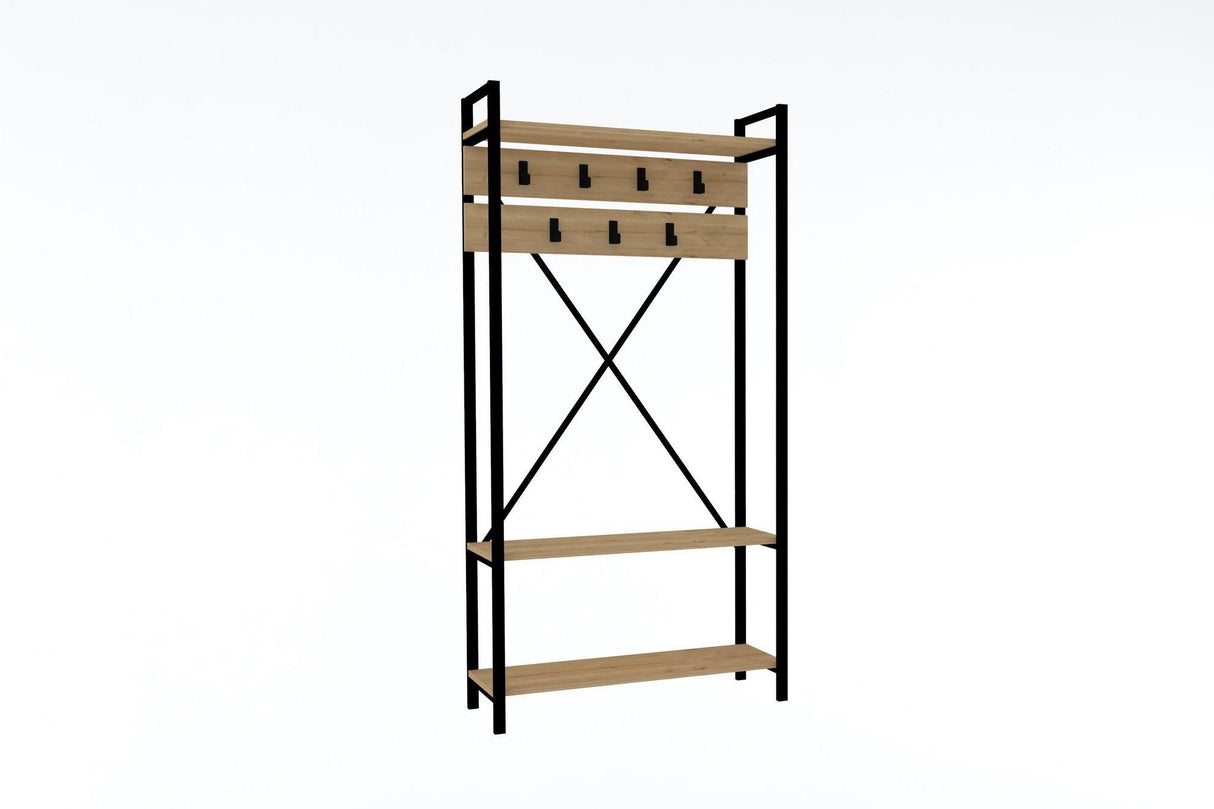 Cuier cu pantofar Alfa, Stejar, 90x180x34 cm