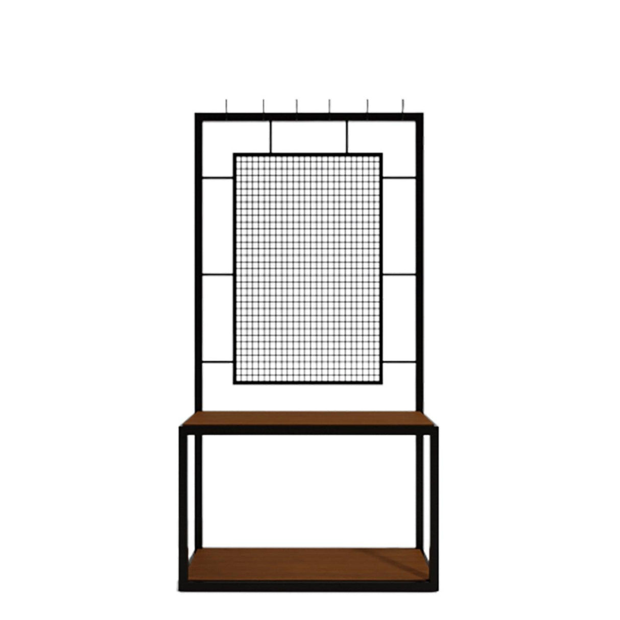 Cuier cu pantofar Gorgon cu Rafturi cadru Metalic, Nuc, 120 X 172 X 30 Cm