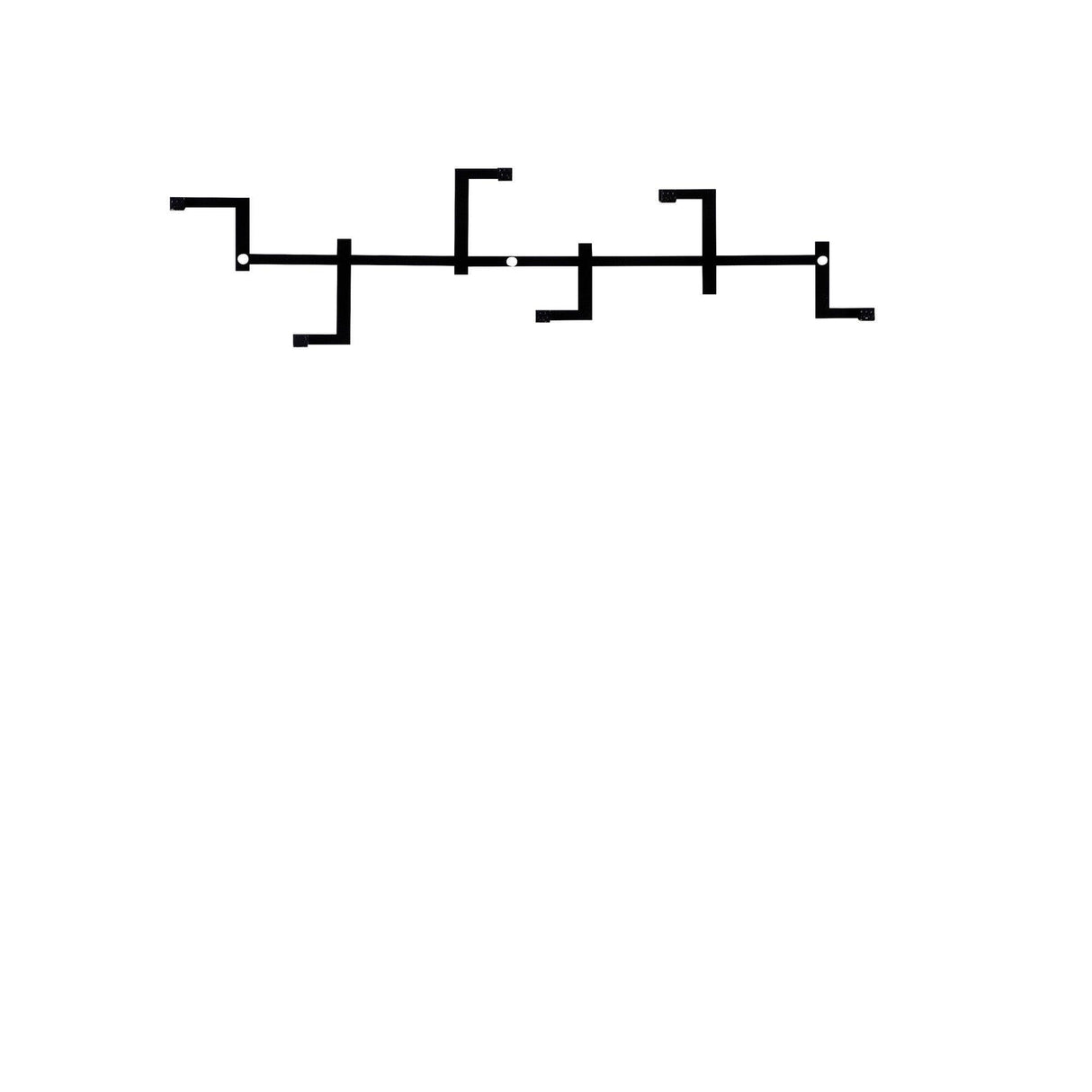 Cuier de hol metalic Strip, Negru, 16x1x60 cm