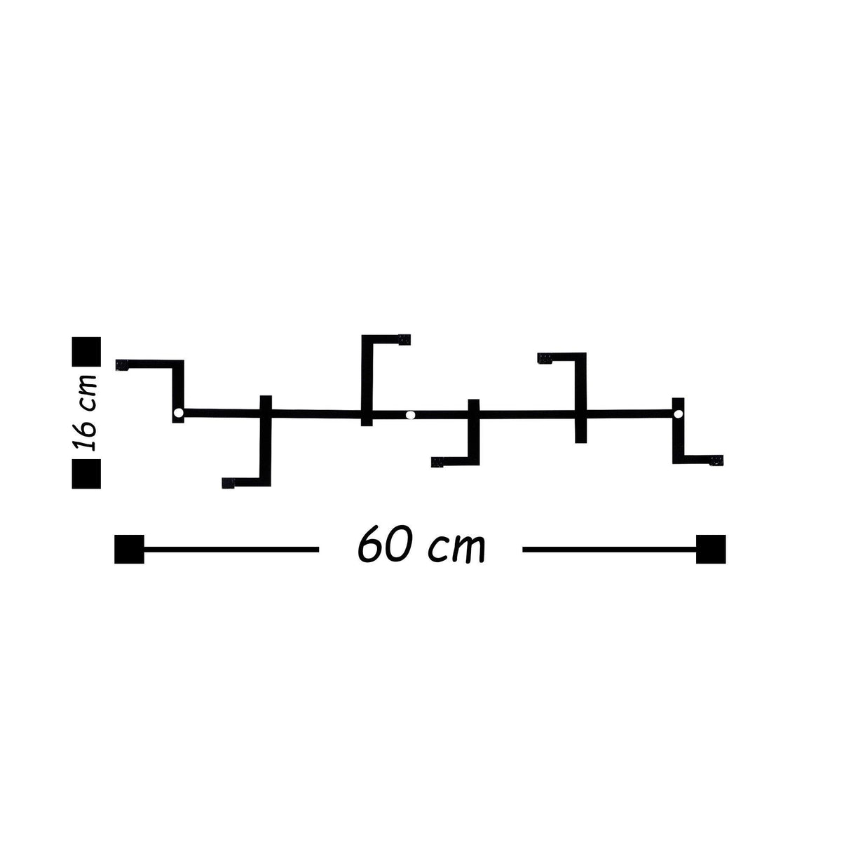 Cuier de hol metalic Strip, Negru, 16x1x60 cm
