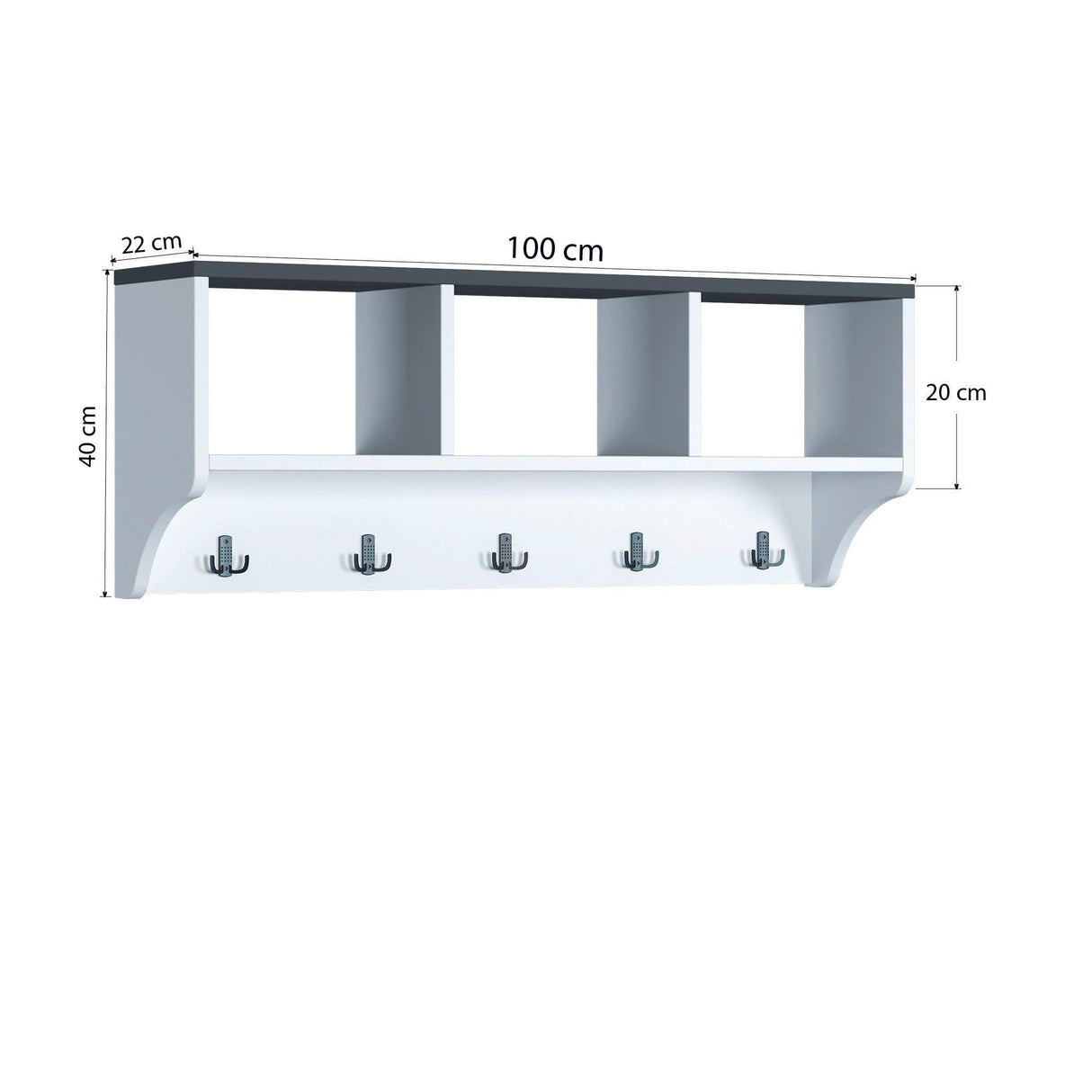 Cuier Neo, Alb, 100x40x22 cm