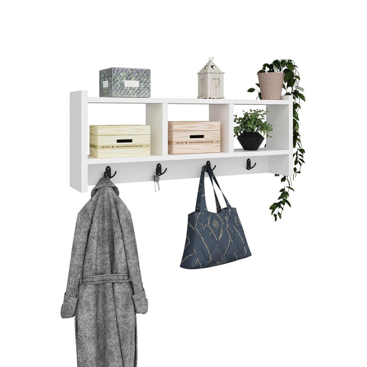 Cuier Star, Alb, 76x35x22 cm