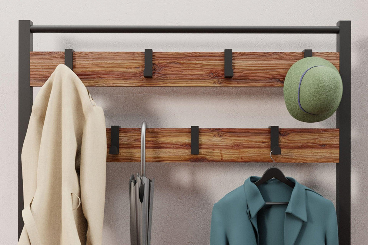 Cuier Tifo cadru metal, Negru, 86 x 172 x 30 cm