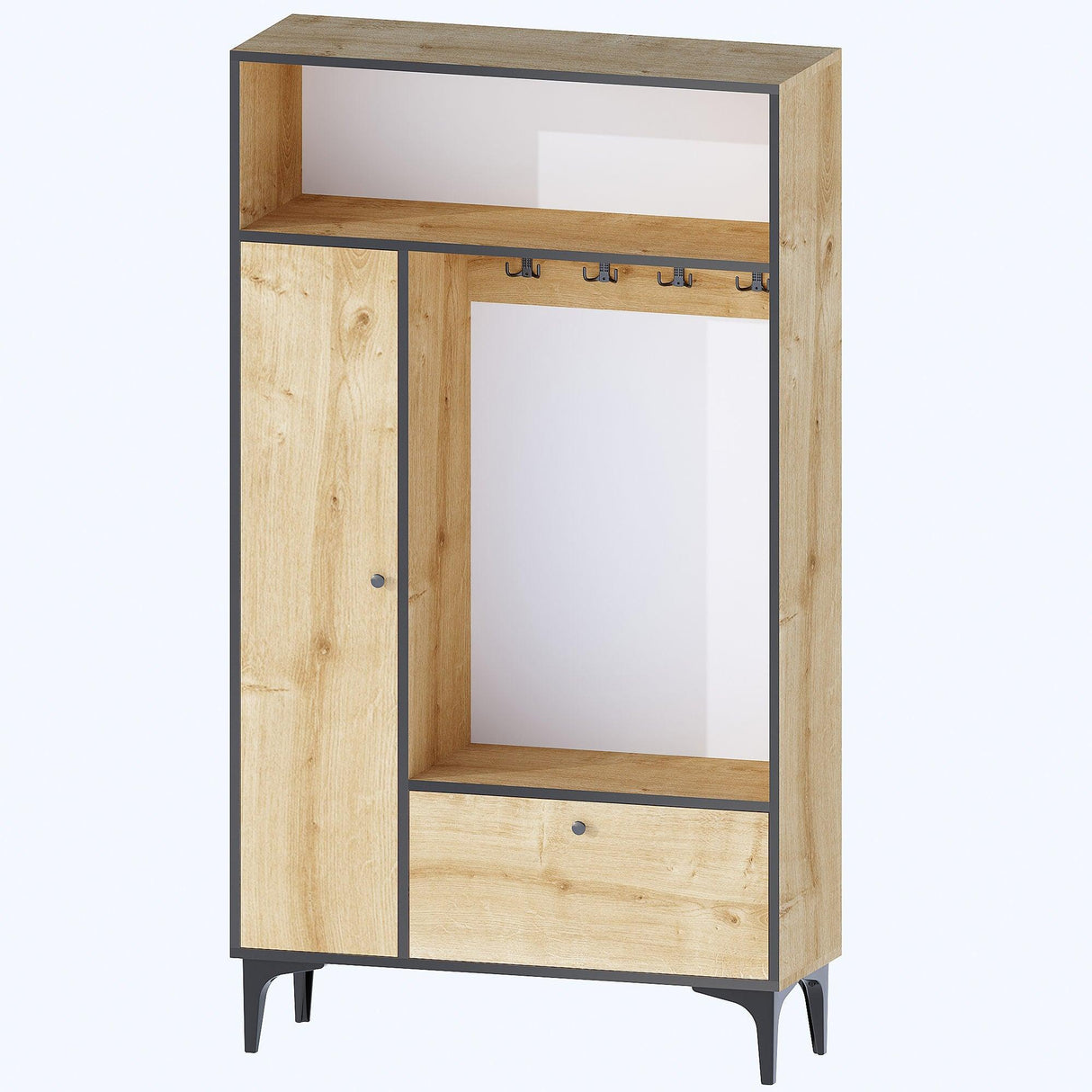 Cuier Walaso cu 2 usi, Stejar, 100 x 177 x 35 cm