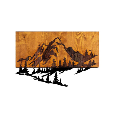 Decoratiune de perete lemn Skyler, Nuc, 38x3x58 cm