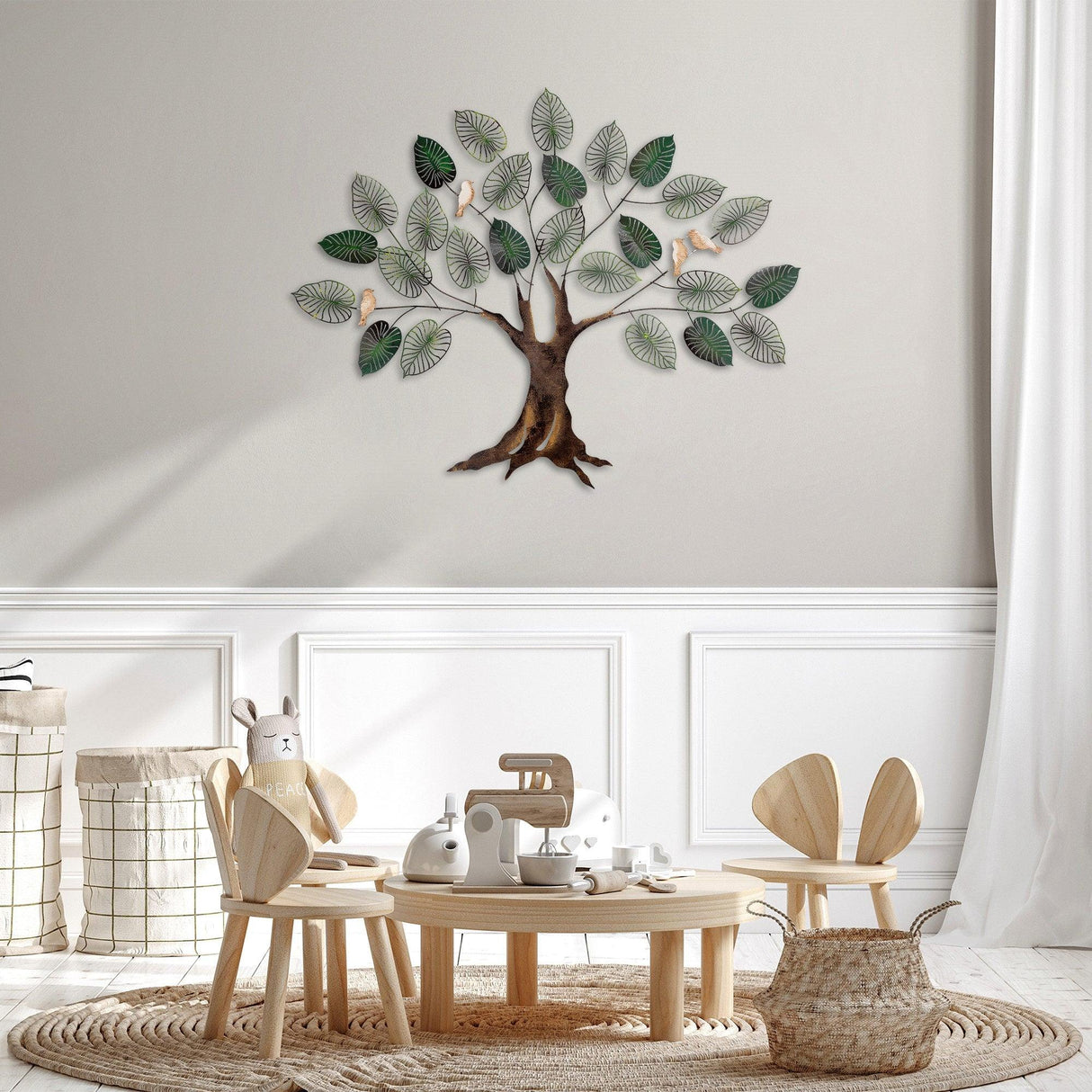 Decoratiune de perete Metal Alder, Multicolor, 92x1x117 cm