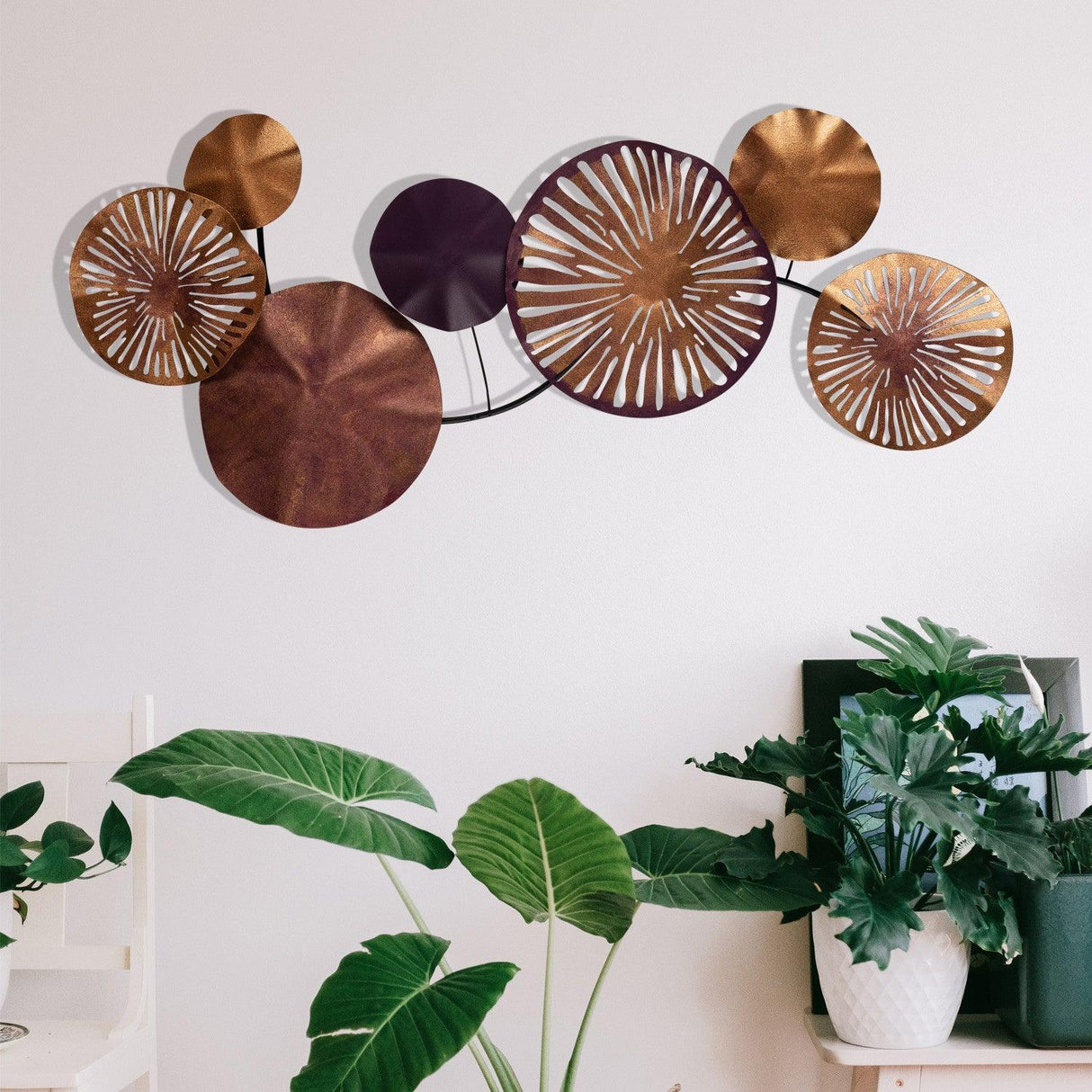 Decoratiune de perete Metal Astrid, Multicolor, 35x0,08x79 cm