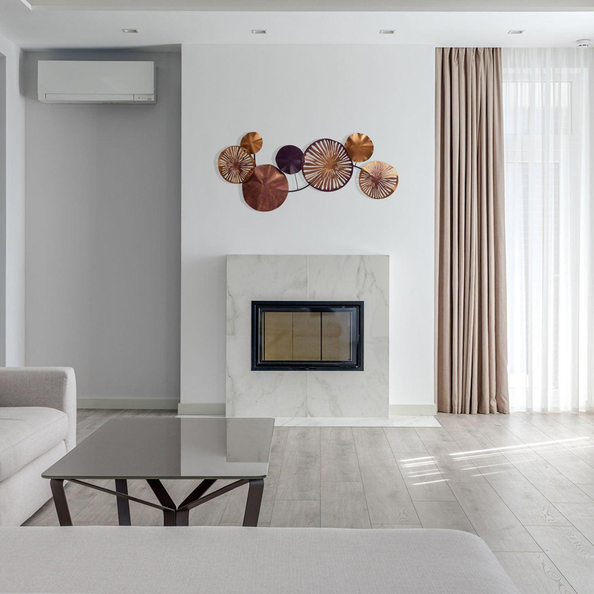 Decoratiune de perete Metal Astrid, Multicolor, 35x0,08x79 cm