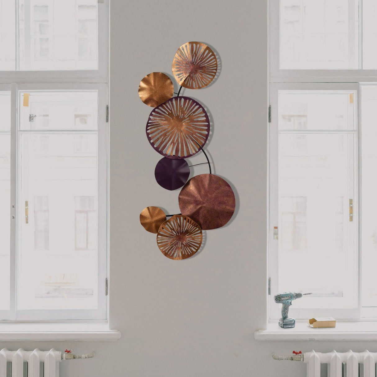 Decoratiune de perete Metal Astrid, Multicolor, 35x0,08x79 cm