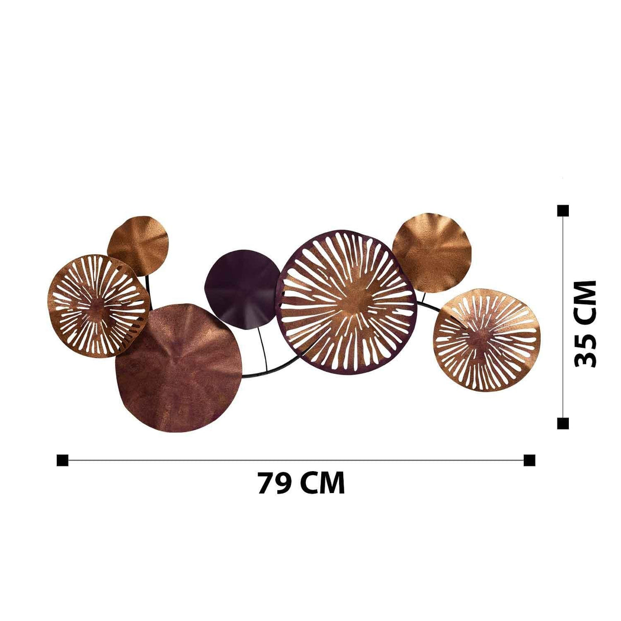 Decoratiune de perete Metal Astrid, Multicolor, 35x0,08x79 cm