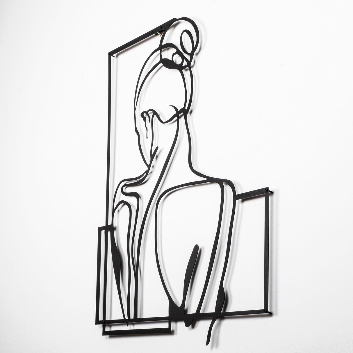 Decoratiune de perete Metal Backround, Negru, 73x1x57 cm